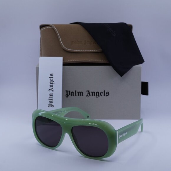 Palm Angels PERI103 ELFIN 5007 Aviator Sunglasses - Light Green/Dark Grey - Picture 4 of 9